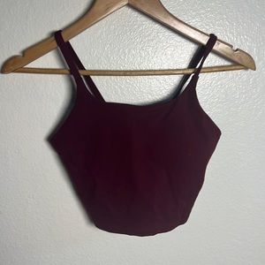 Maroon crop top sports bra